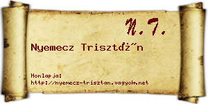 Nyemecz Trisztán névjegykártya